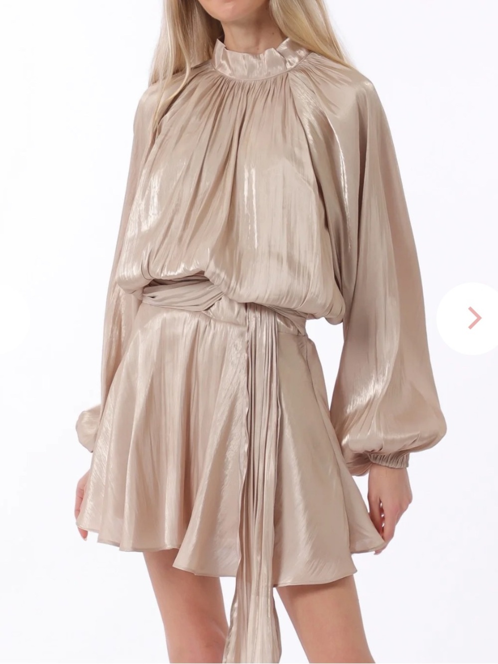 Aakaa Champagne Mini Dress